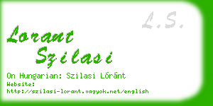 lorant szilasi business card